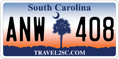 SC license plate ANW408