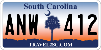 SC license plate ANW412