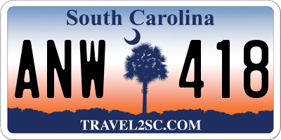 SC license plate ANW418