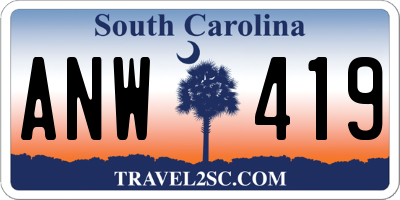 SC license plate ANW419