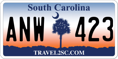SC license plate ANW423