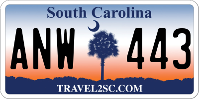 SC license plate ANW443