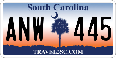 SC license plate ANW445