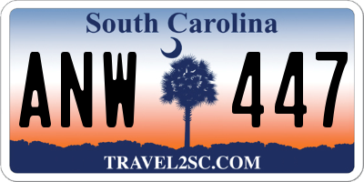 SC license plate ANW447