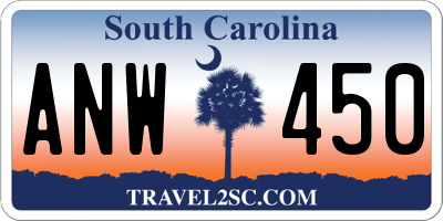 SC license plate ANW450