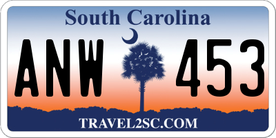 SC license plate ANW453