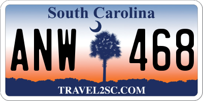 SC license plate ANW468