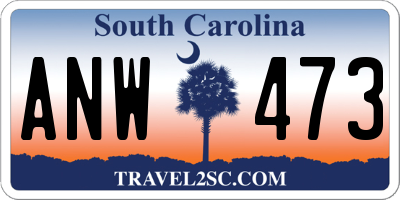 SC license plate ANW473