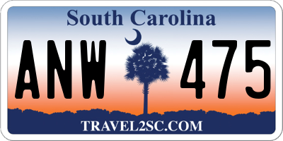 SC license plate ANW475
