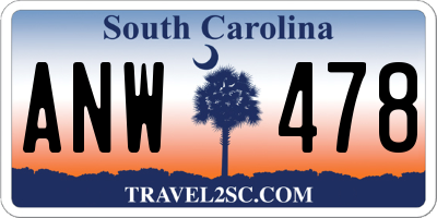 SC license plate ANW478
