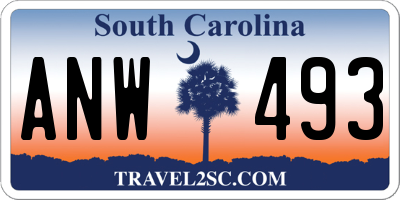 SC license plate ANW493