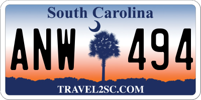 SC license plate ANW494