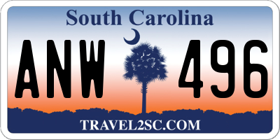 SC license plate ANW496