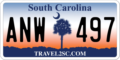 SC license plate ANW497