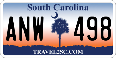 SC license plate ANW498