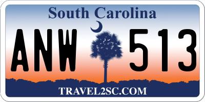 SC license plate ANW513