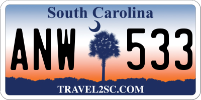 SC license plate ANW533