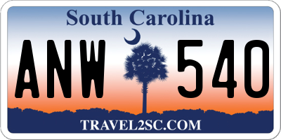 SC license plate ANW540