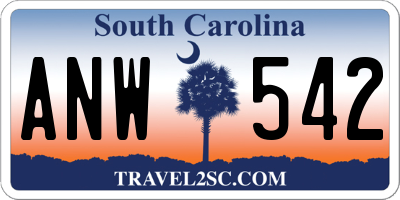 SC license plate ANW542