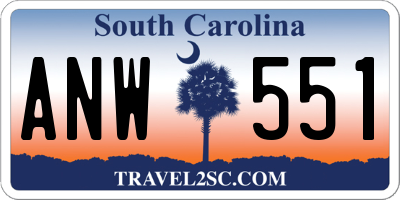 SC license plate ANW551