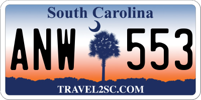 SC license plate ANW553