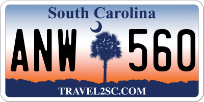 SC license plate ANW560