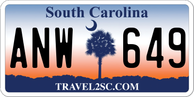 SC license plate ANW649