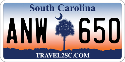 SC license plate ANW650