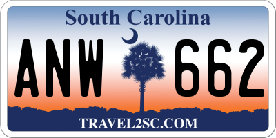 SC license plate ANW662