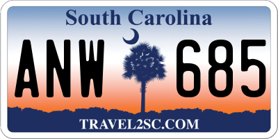 SC license plate ANW685