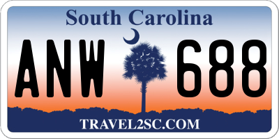 SC license plate ANW688
