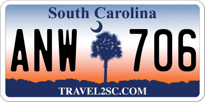 SC license plate ANW706