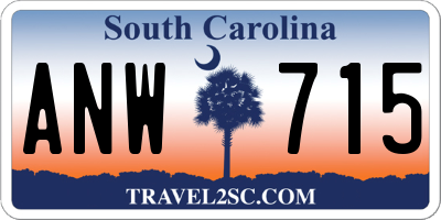 SC license plate ANW715