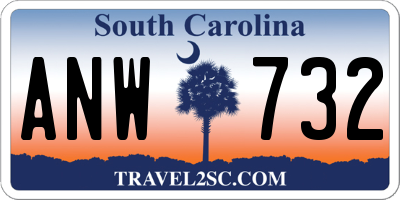 SC license plate ANW732