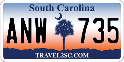 SC license plate ANW735