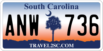 SC license plate ANW736