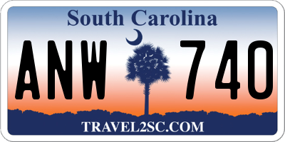 SC license plate ANW740