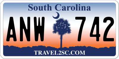 SC license plate ANW742