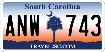 SC license plate ANW743