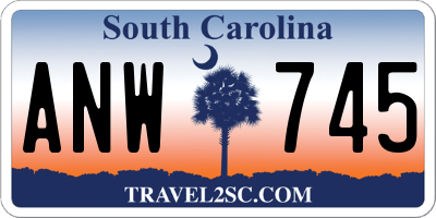 SC license plate ANW745