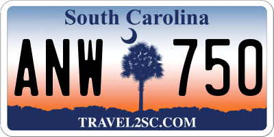 SC license plate ANW750