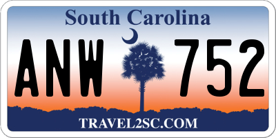 SC license plate ANW752