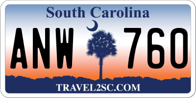 SC license plate ANW760
