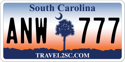 SC license plate ANW777