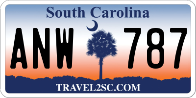SC license plate ANW787
