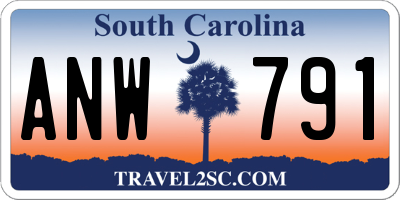 SC license plate ANW791