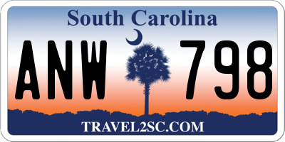 SC license plate ANW798