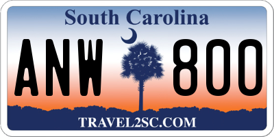 SC license plate ANW800