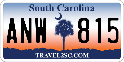 SC license plate ANW815