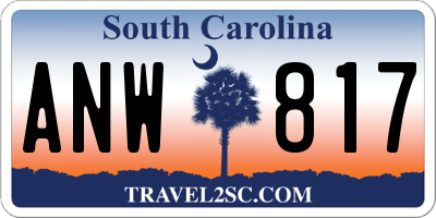 SC license plate ANW817